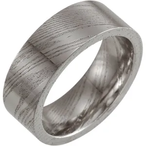 Damascus Steel 8 mm Patterned Flat Band