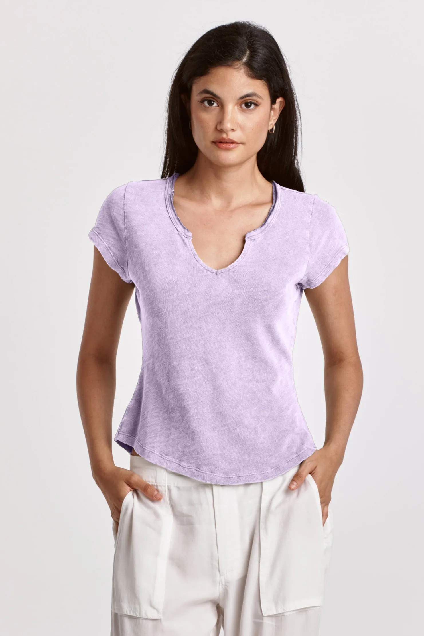 Dear John Anaya Notch Neck Slub Tee