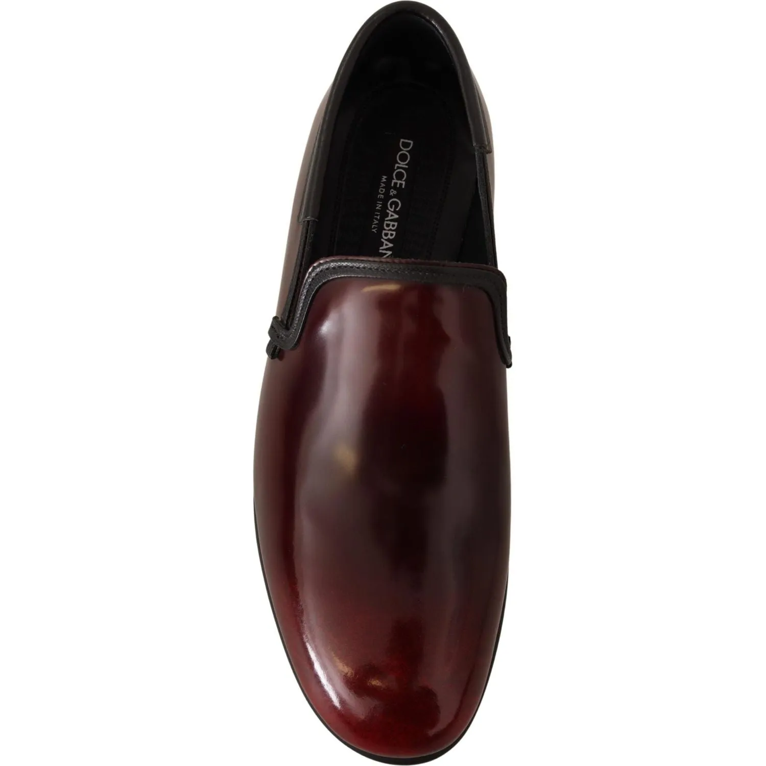 Dolce & Gabbana Elegant Bordeaux Leather Loafers