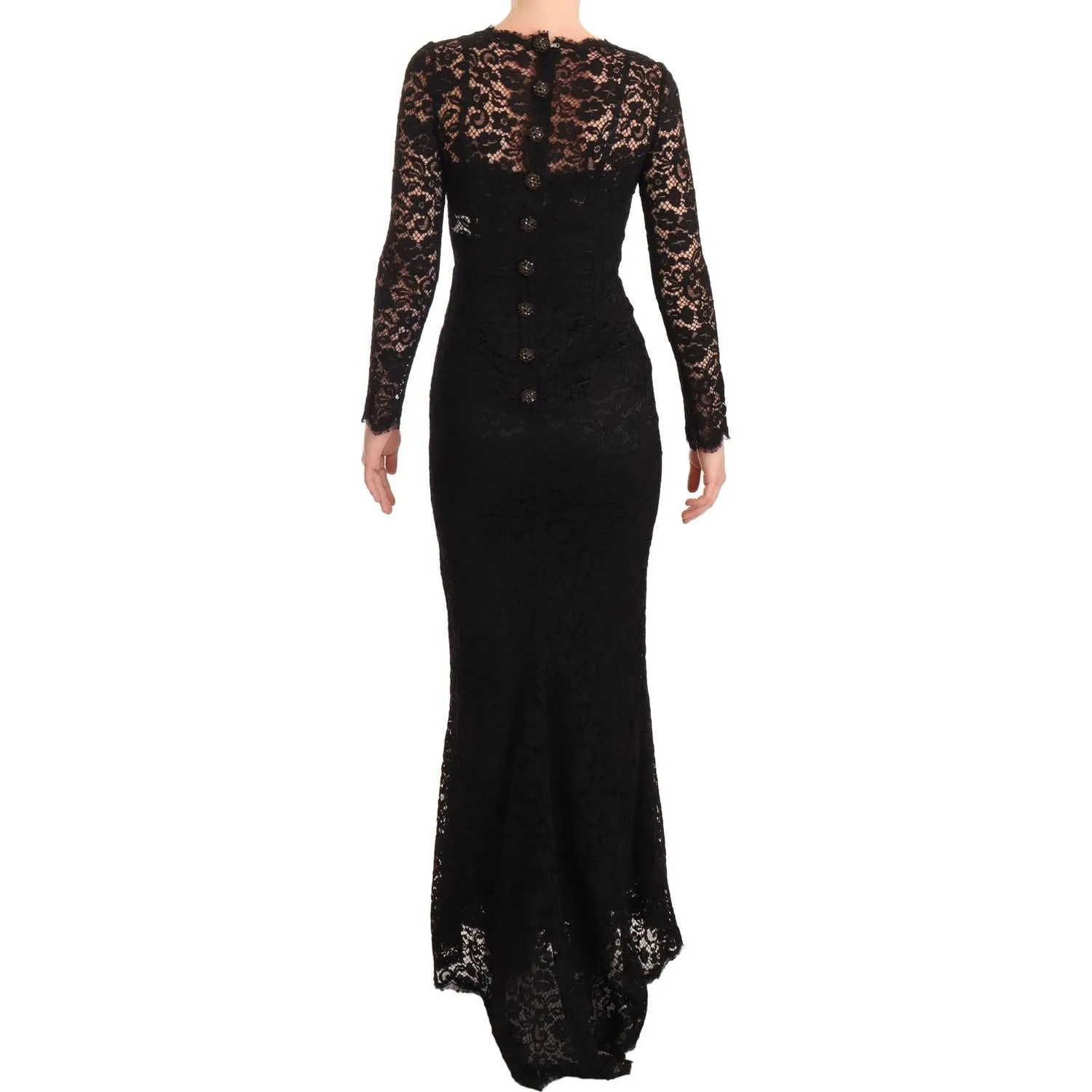 Dolce & Gabbana Elegant Laminated Lace Mermaid Dress