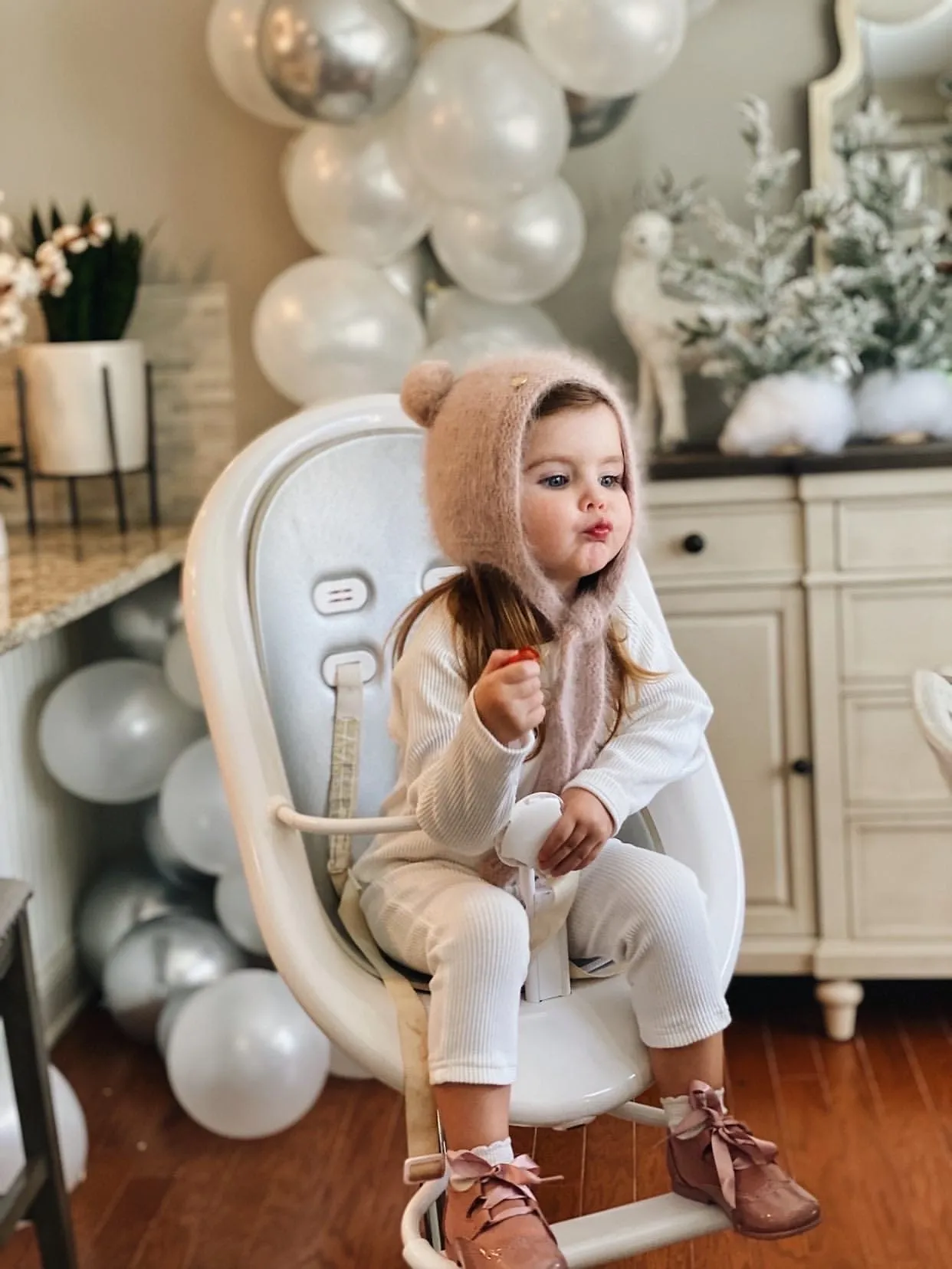 Dusty Pink Cashmere Teddy Hat