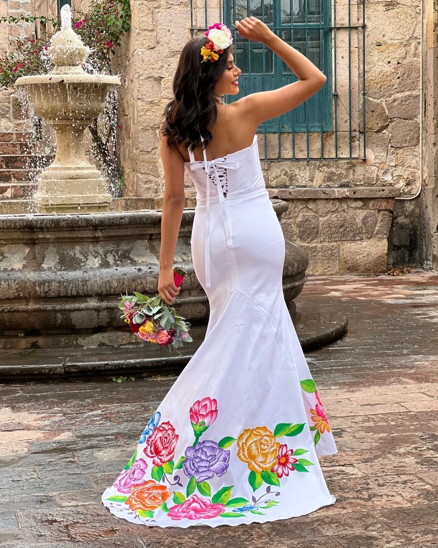 Elena Hand-Painted Wedding Dress