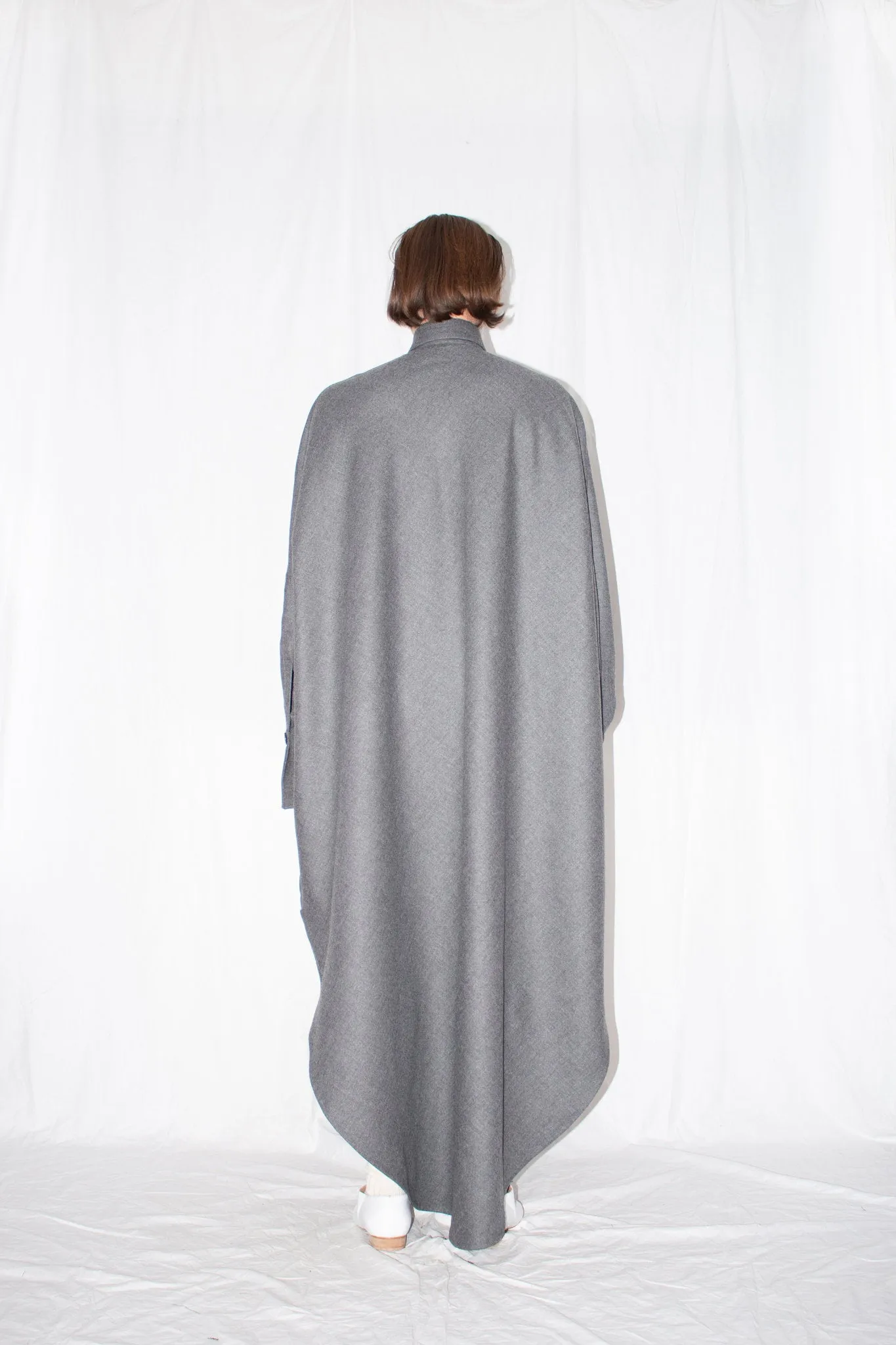 Elongated Wool Cloak Shirt