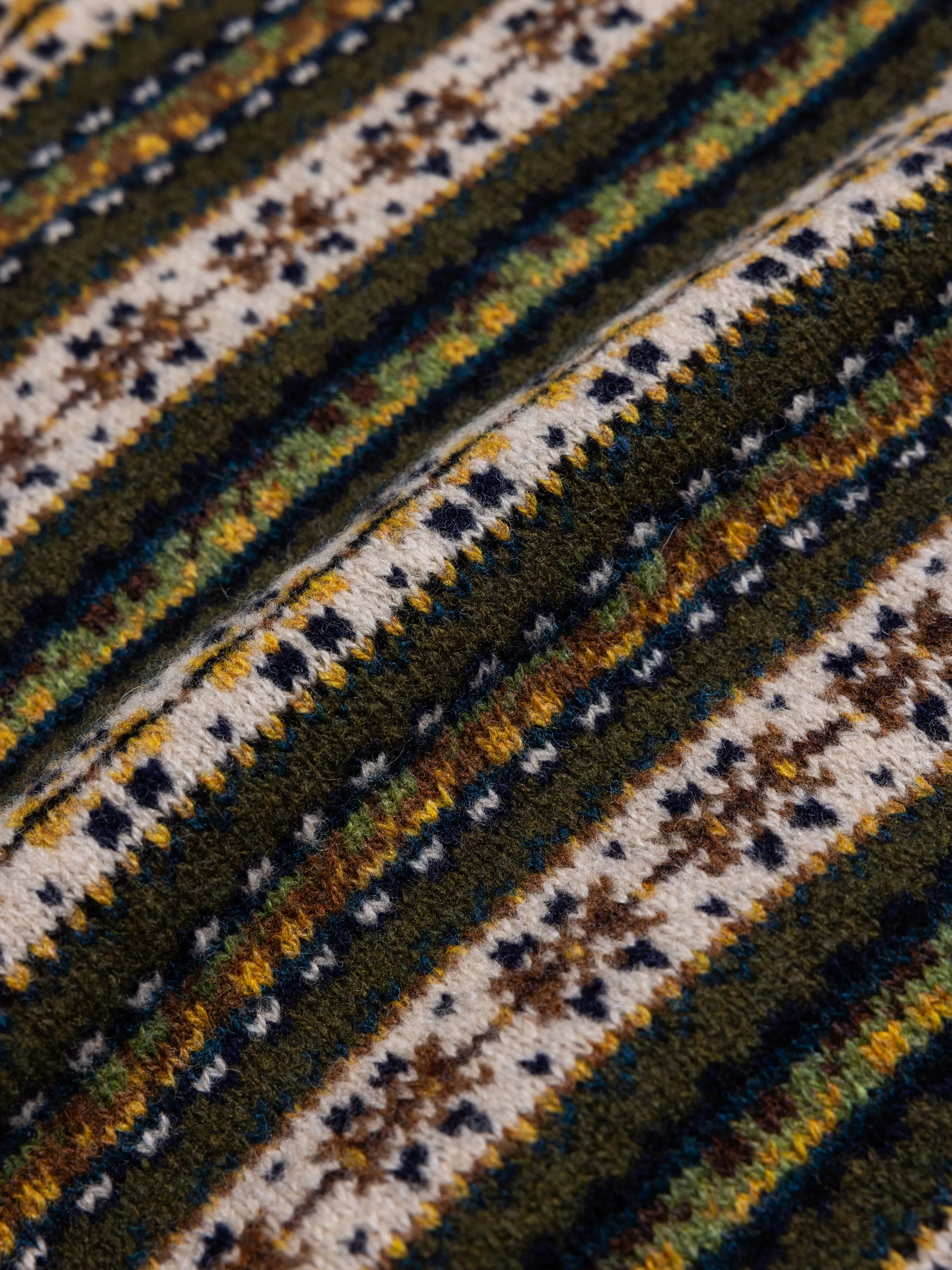 Fairisle Vest in Green Multi Lambswool