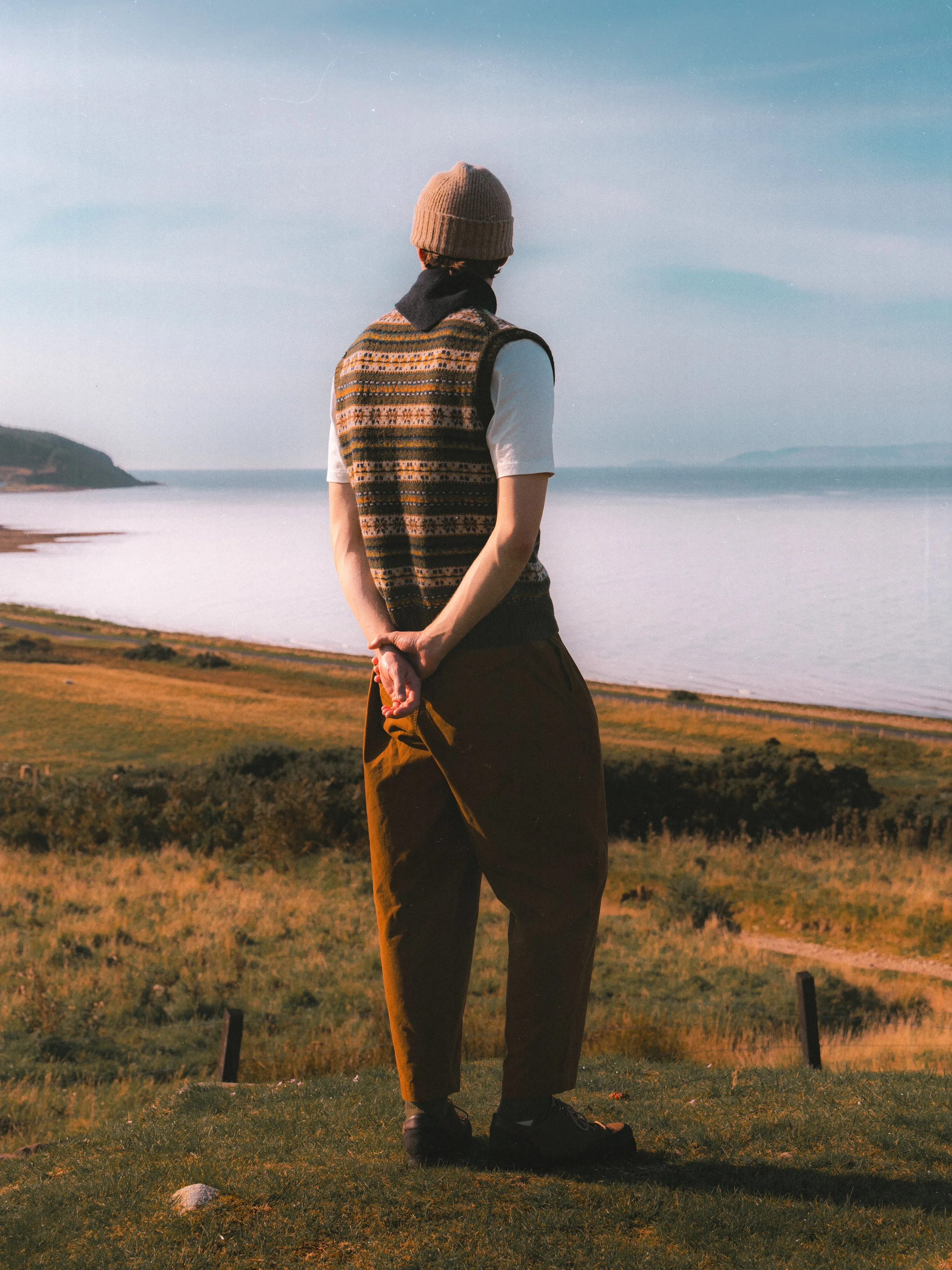 Fairisle Vest in Green Multi Lambswool