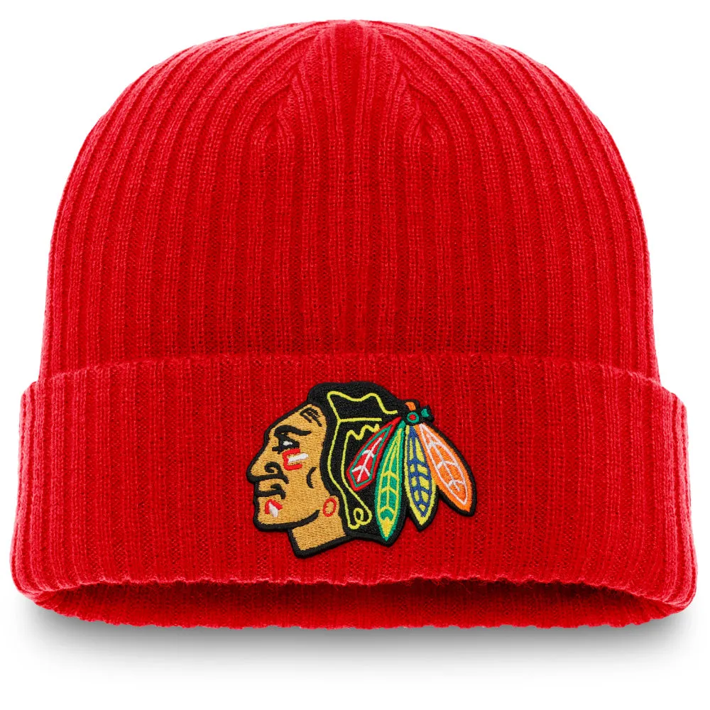 FANATICS CHICAGO BLACKHAWKS CORE KNIT TOQUE RED