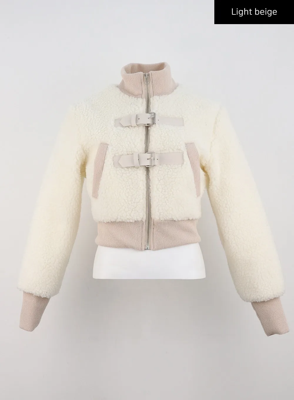 Faux Shearling Buckle Crop Jacket CD301