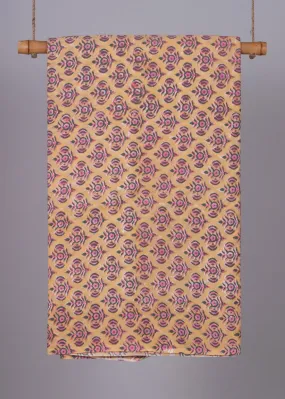 Floral Pucker Cotton Hand Block Printed Fabric