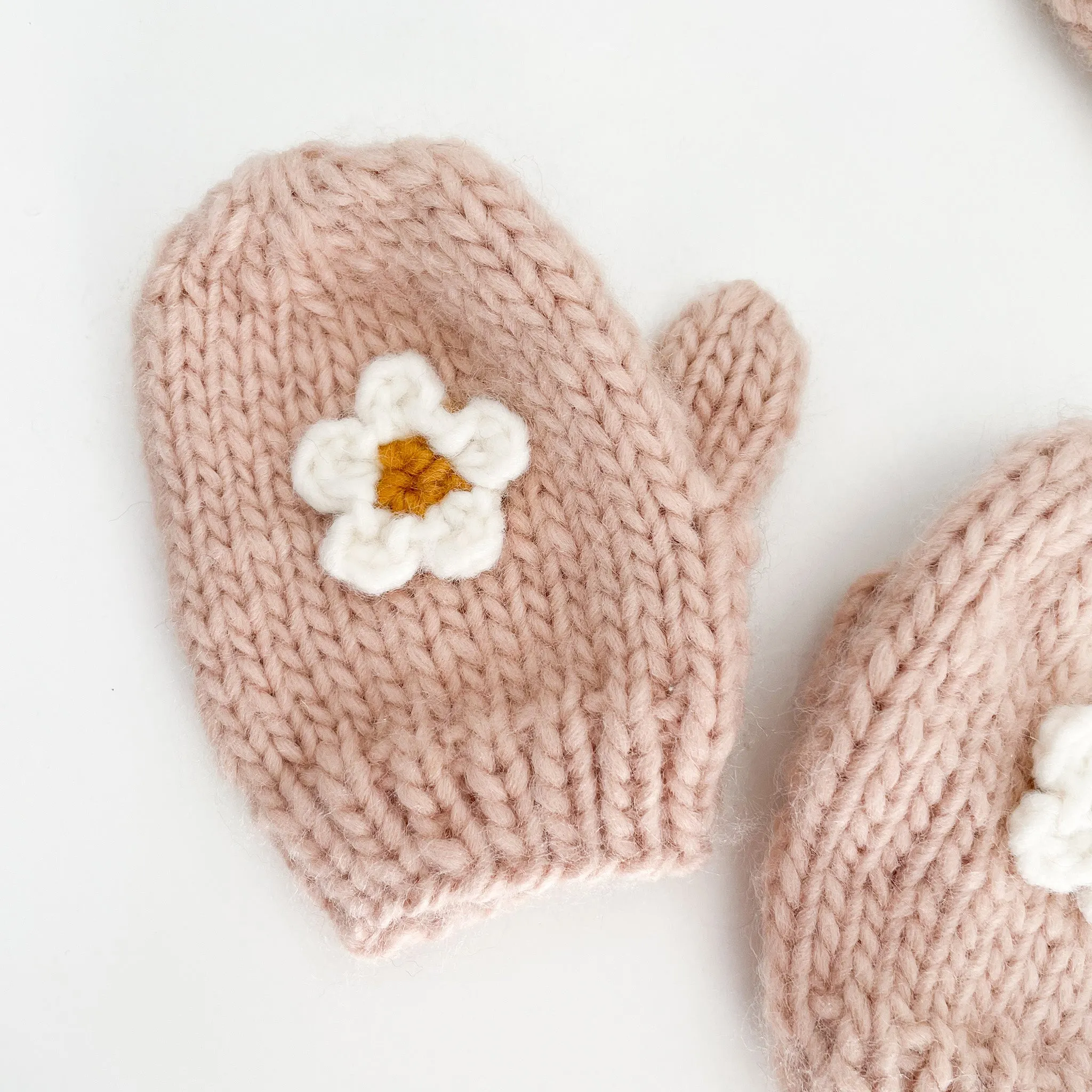 Flower Mittens, Blush