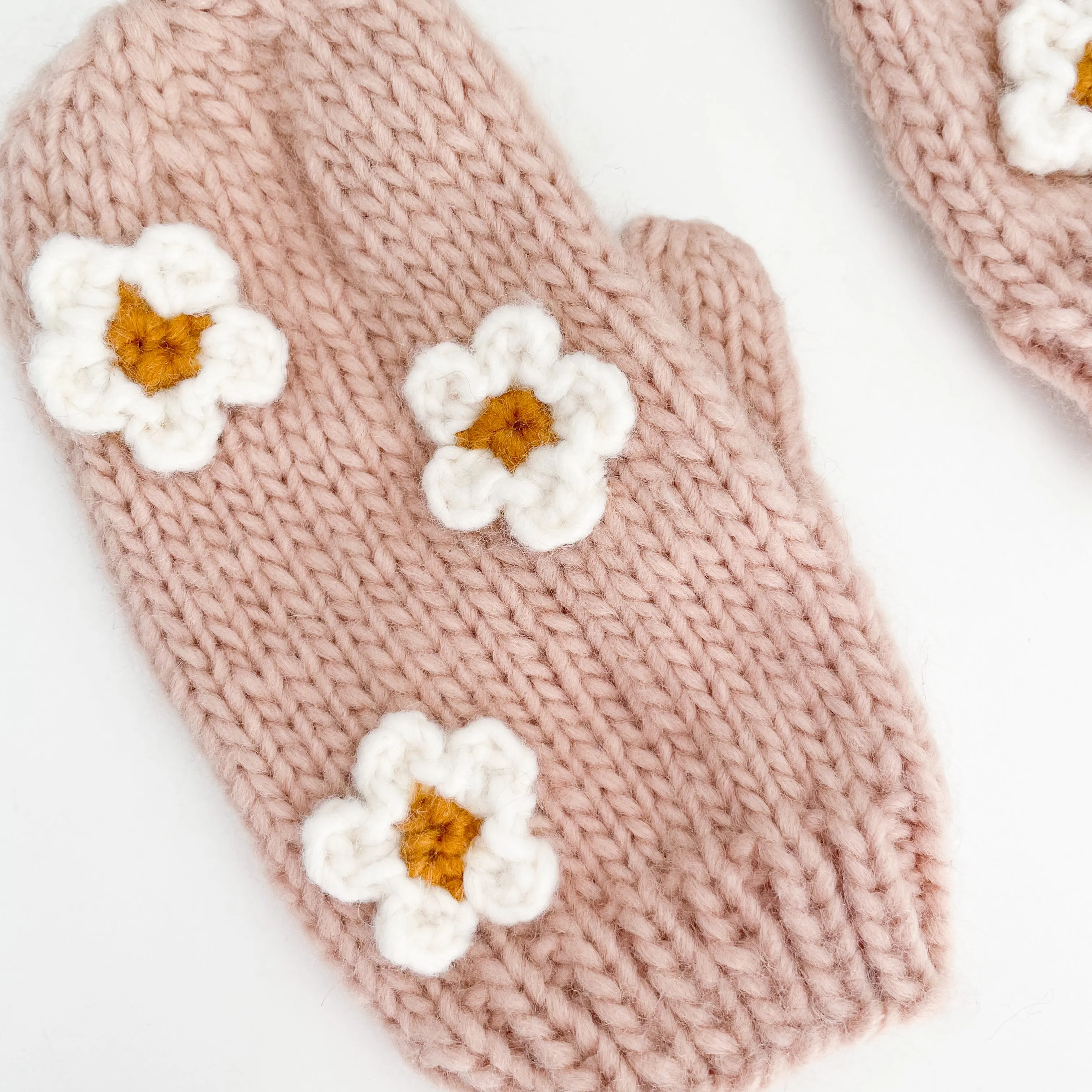 Flower Mittens, Blush