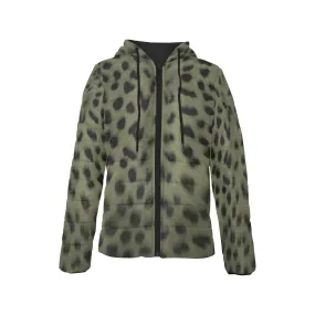 Forest Cheetah Women's Hooded Puffer Jacket