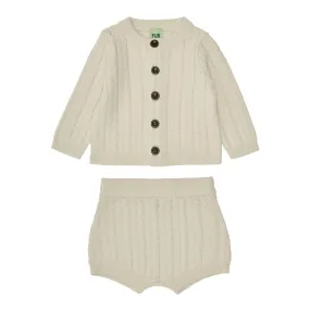 FUB CREAM CARDIGAN SET