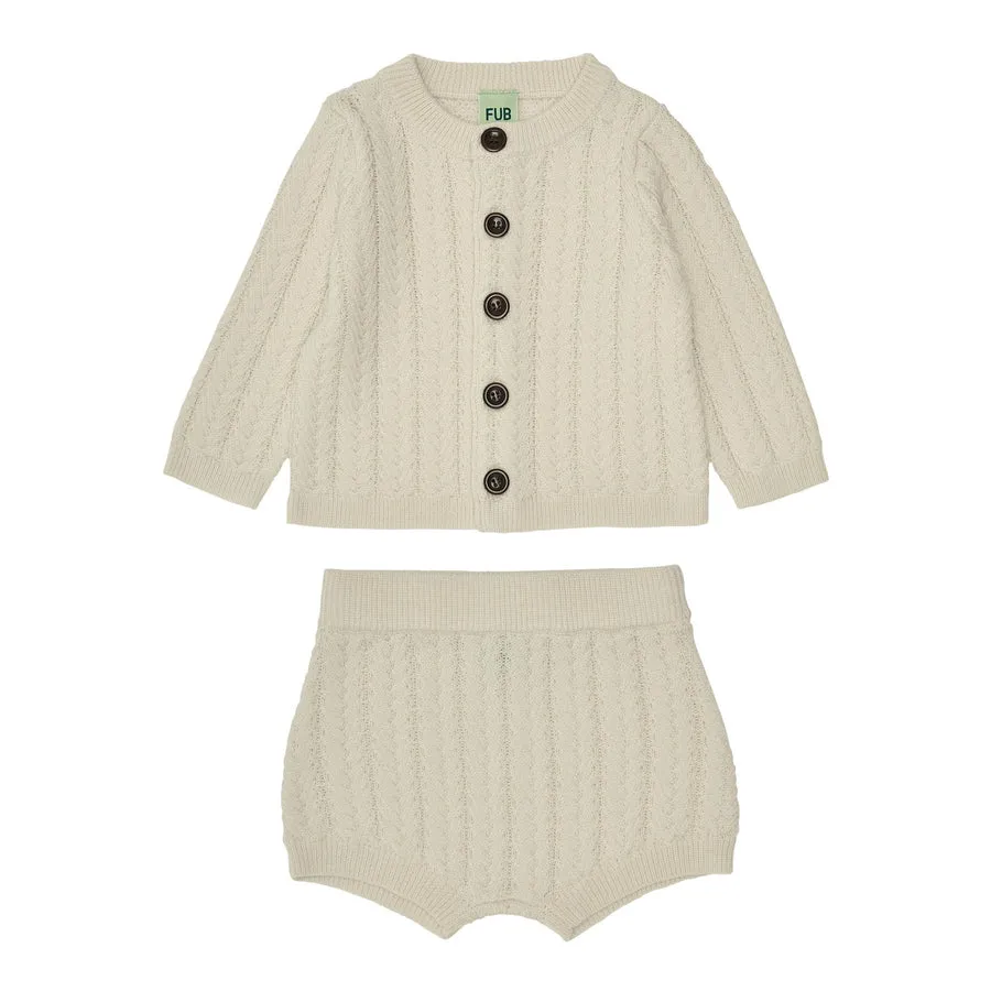 FUB CREAM CARDIGAN SET