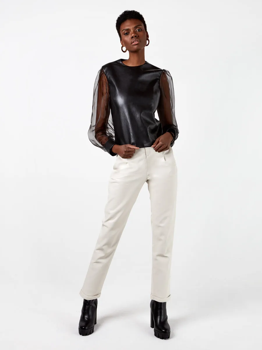 GENEVIEVE RECYCLED LEATHER TOP