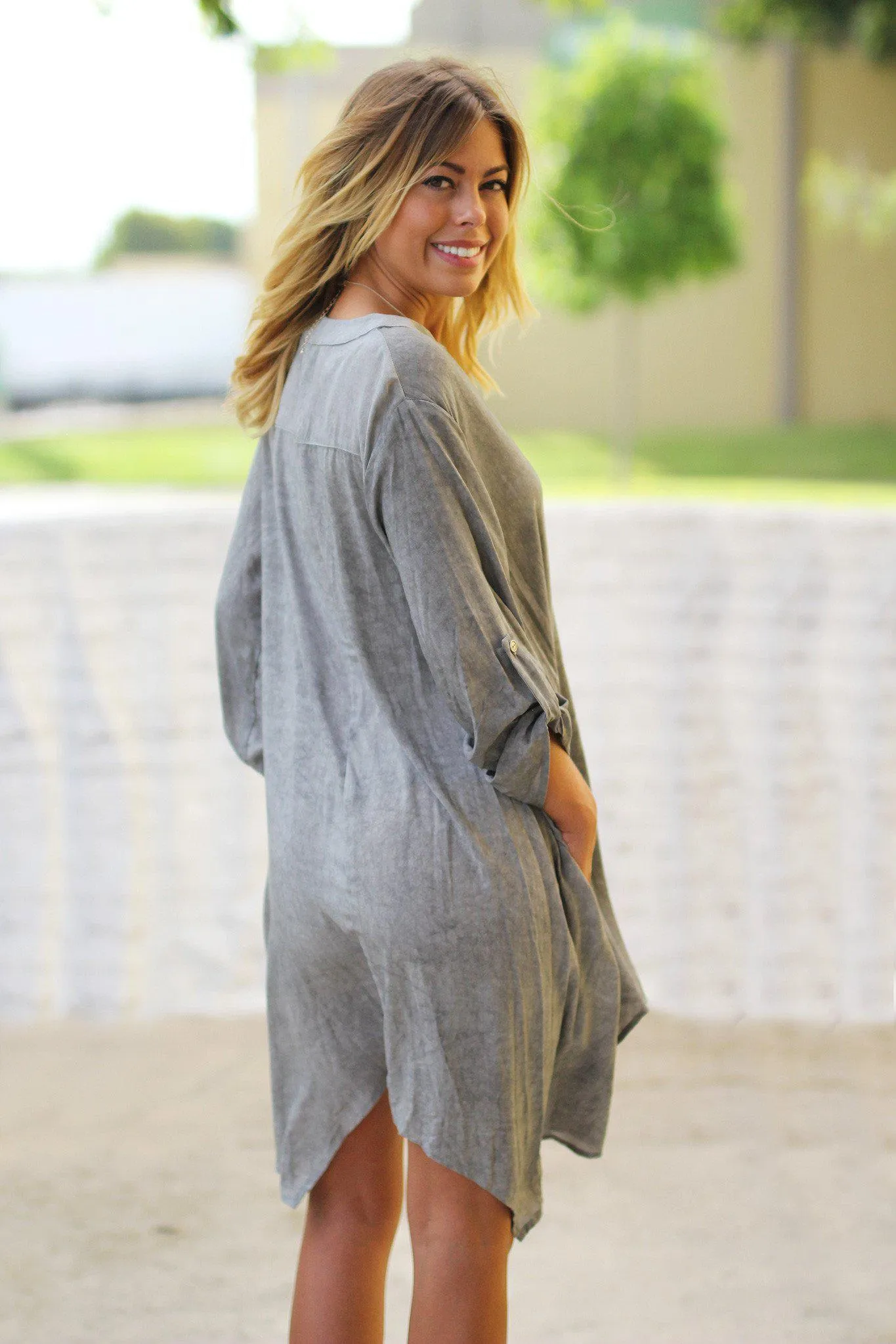 Gray Tunic with Pockets