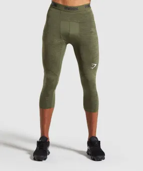 Gymshark Element  Baselayer 3/4 Leggings - Dark Green Marl