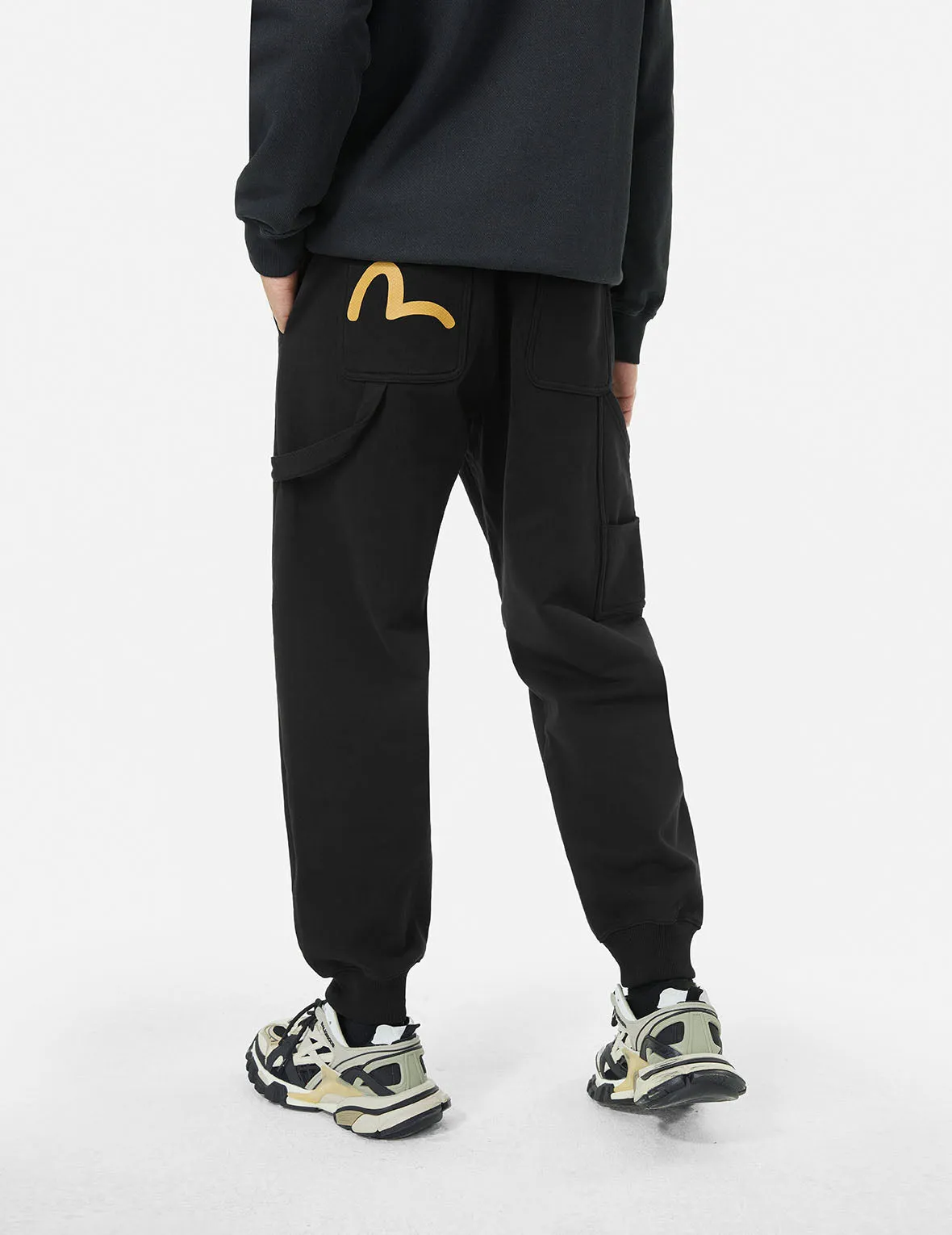 Hanafuda Kamon Embroidery Loose Fit Sweatpants