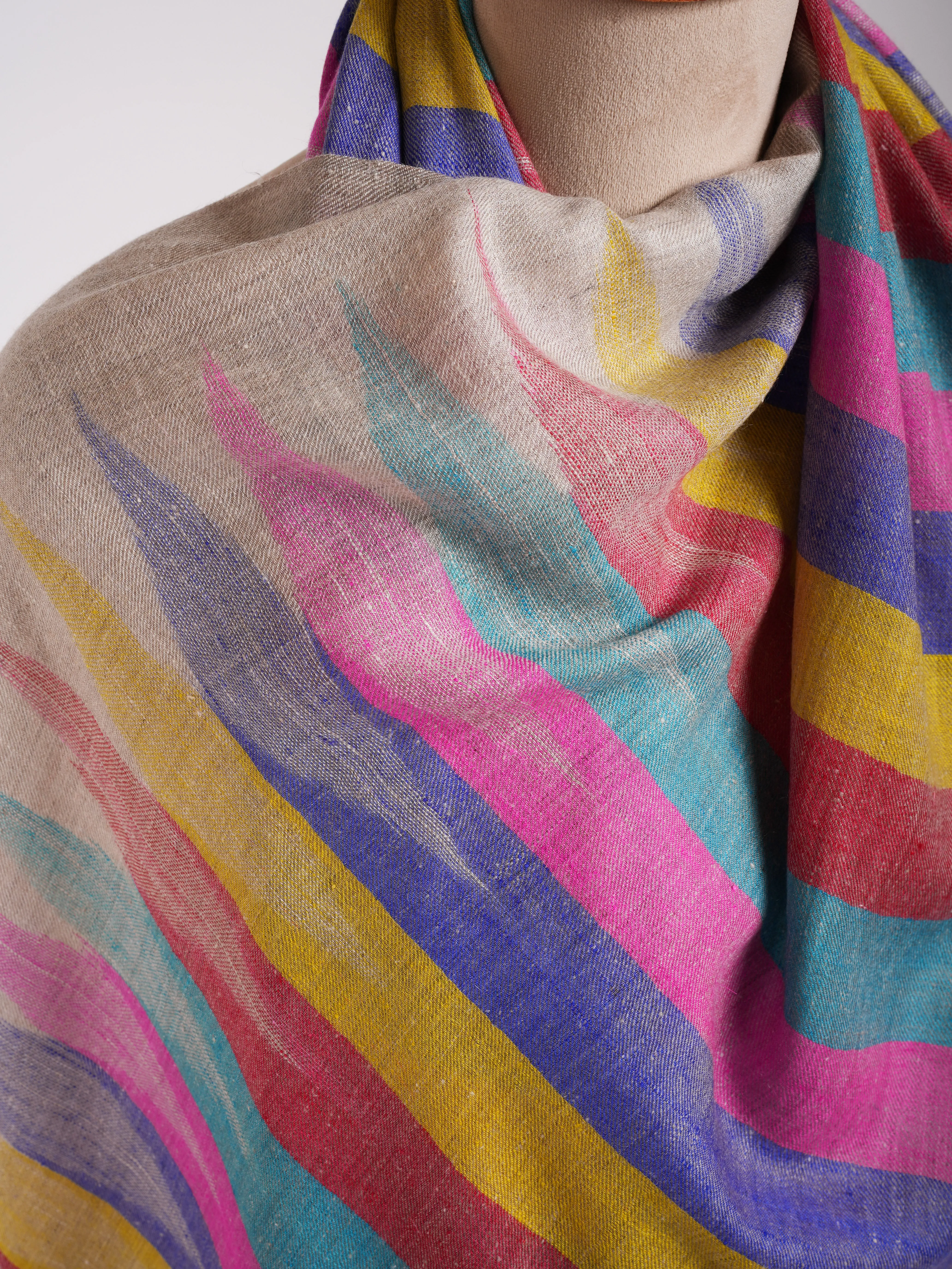 Handloomed Soft Cashmere Pashmina  Ikat Shawl