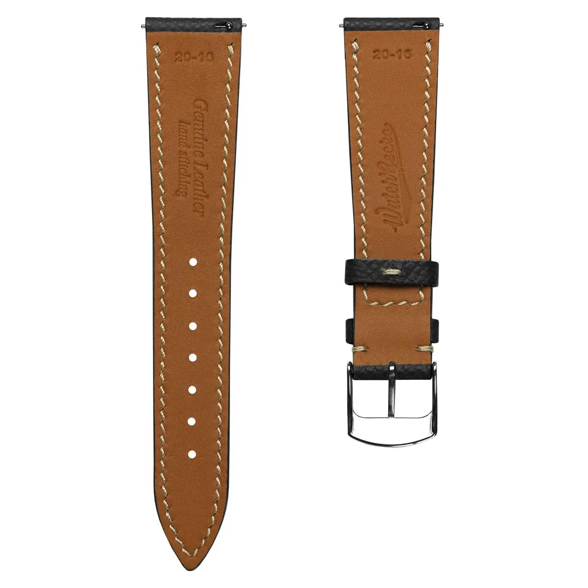 Hanley Textured Epsom Leather Watch Strap - Black