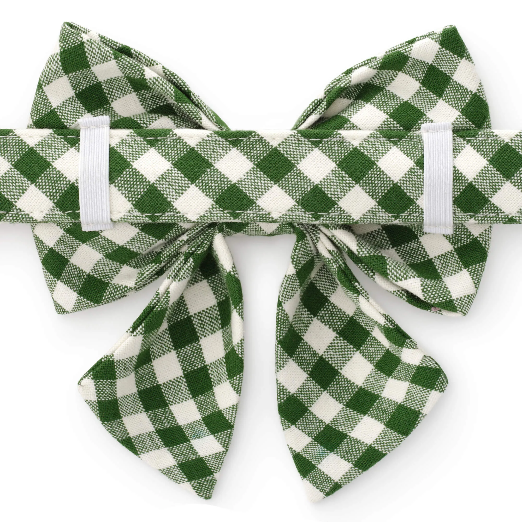 Heather Taylor Home x TFD Mini Gingham Hunter Green Lady Bow Collar