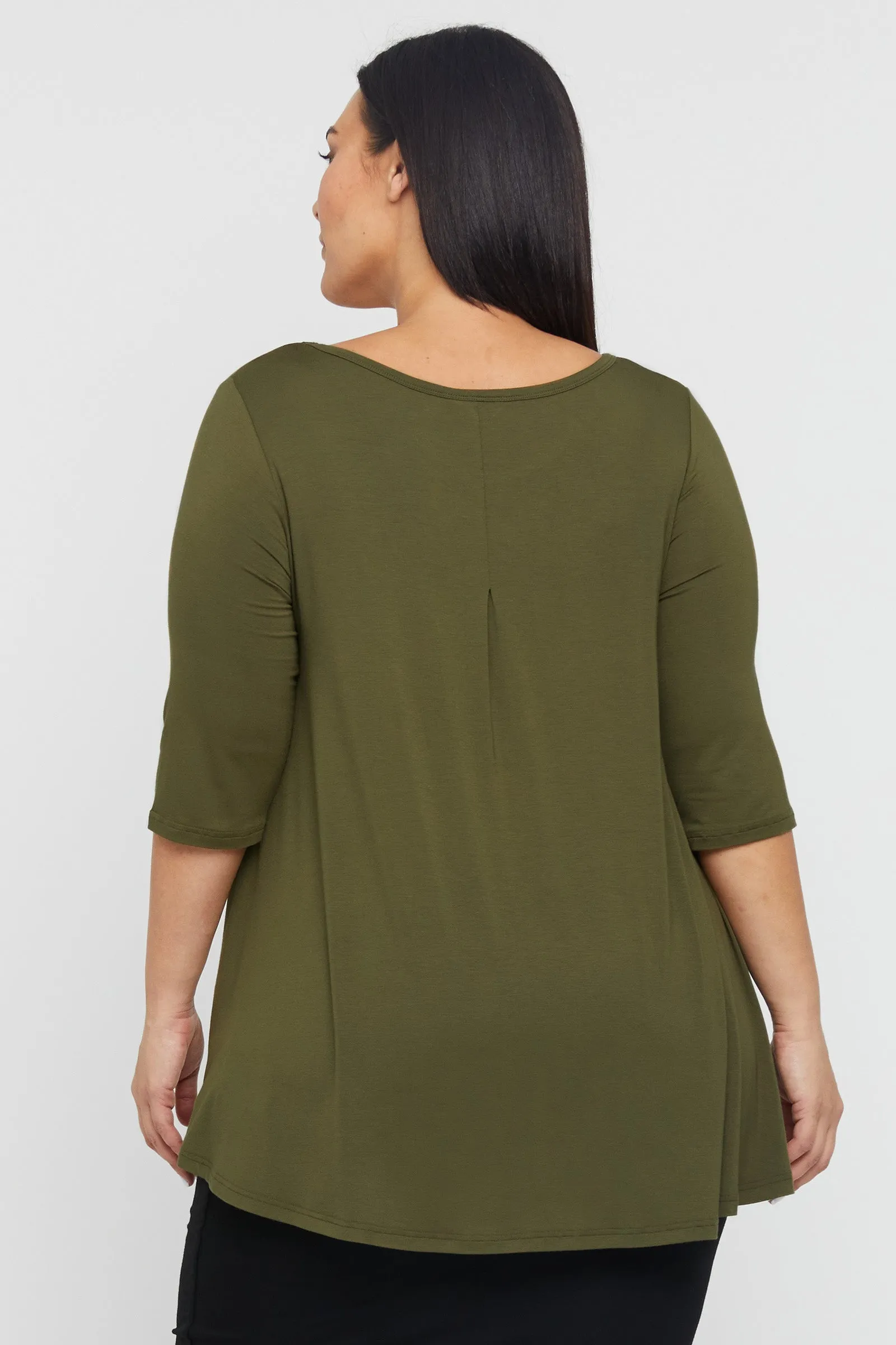 Hi Lo Hem Top - Dark Olive