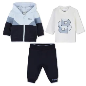 Hugo Boss Baby Boys Navy Colour Block Tracksuit