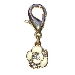 Ivory Flower Dog Collar Charm