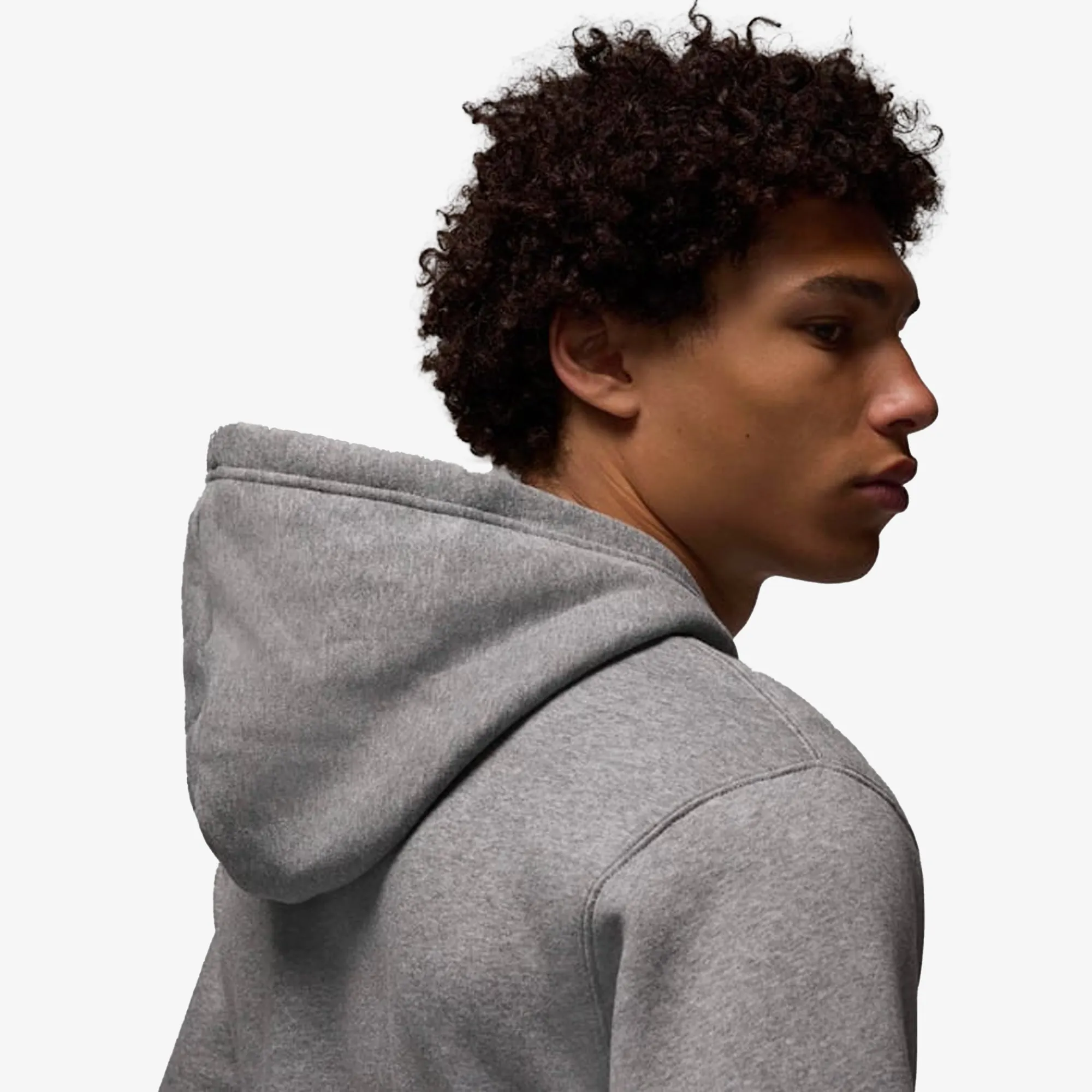 JORDAN | BROOKLYN FLEECE PULLOVER HOODIE { CARBON HEATHER/WHITE