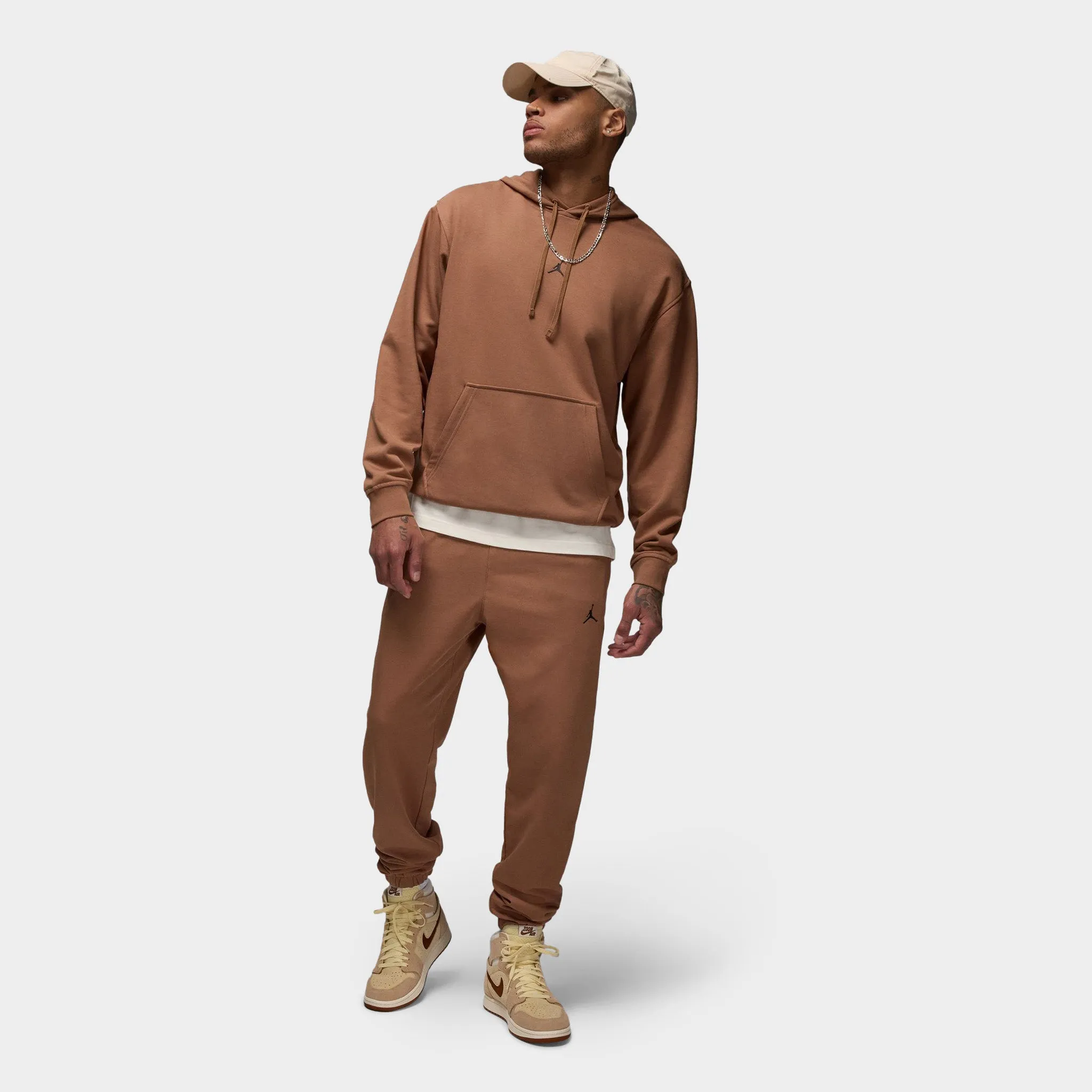 Jordan Dri-FIT Sport Crossover Fleece Joggers Archaeo Brown / White