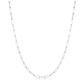 Kaylee 16” Silver Petite Paperclip Chain Linked Necklace