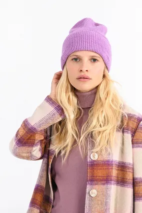 Ladies Knitted Hat - Mauve