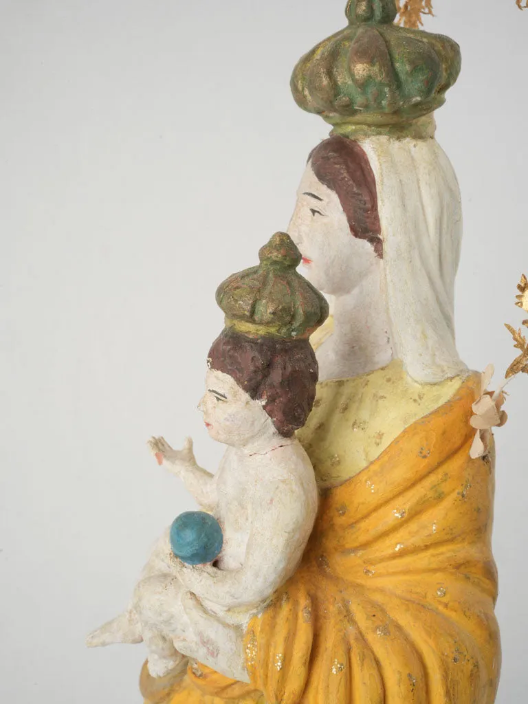 Large Santibelli Sculpture of the Virgin and Child with Cherubs - Late 19th Century 20½"