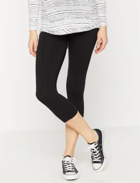 Luxe Essentials Secret Fit Belly Crop Maternity Leggings in Black