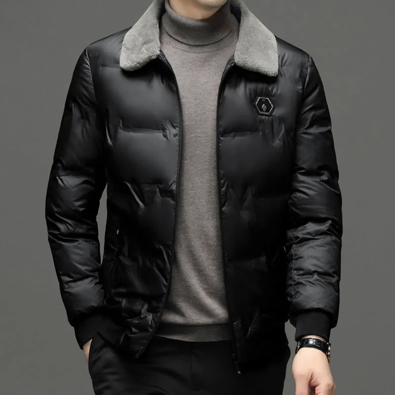 Men's Cotton-padded Jacket Winter Fur Collar Coat Men's Casual Jacket