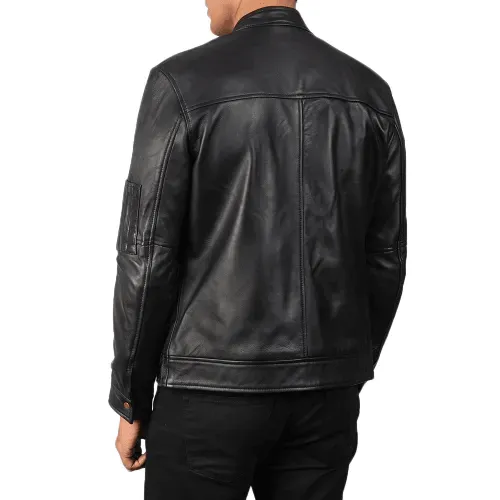 Mens Lamb Leather Biker Jacket