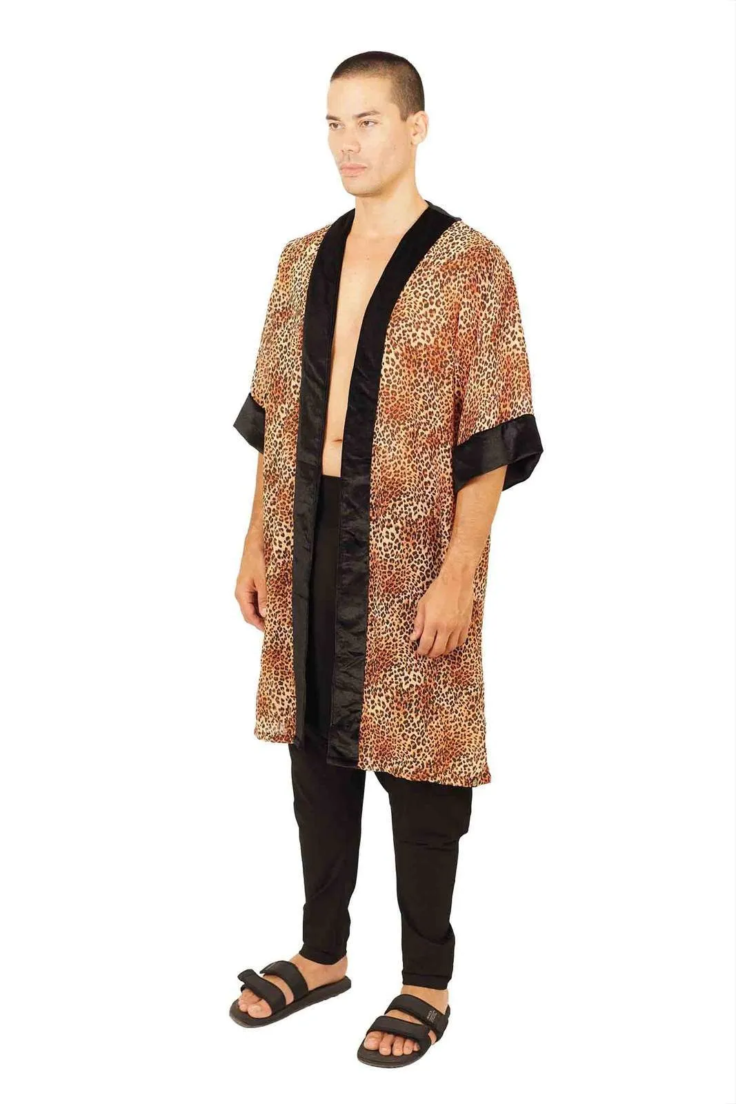 Mens Leopard Robe