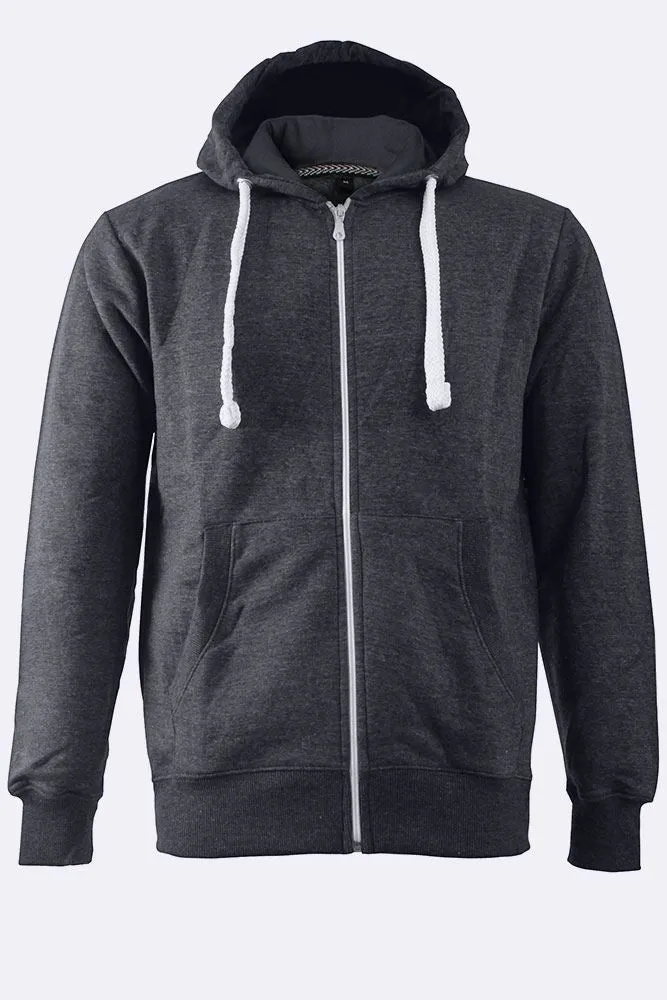 MENS PLAIN ZIPPED HOODIE