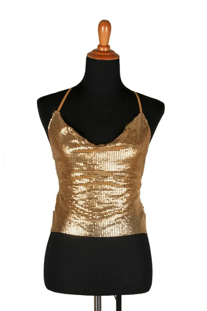 Metal Mesh Halter Top