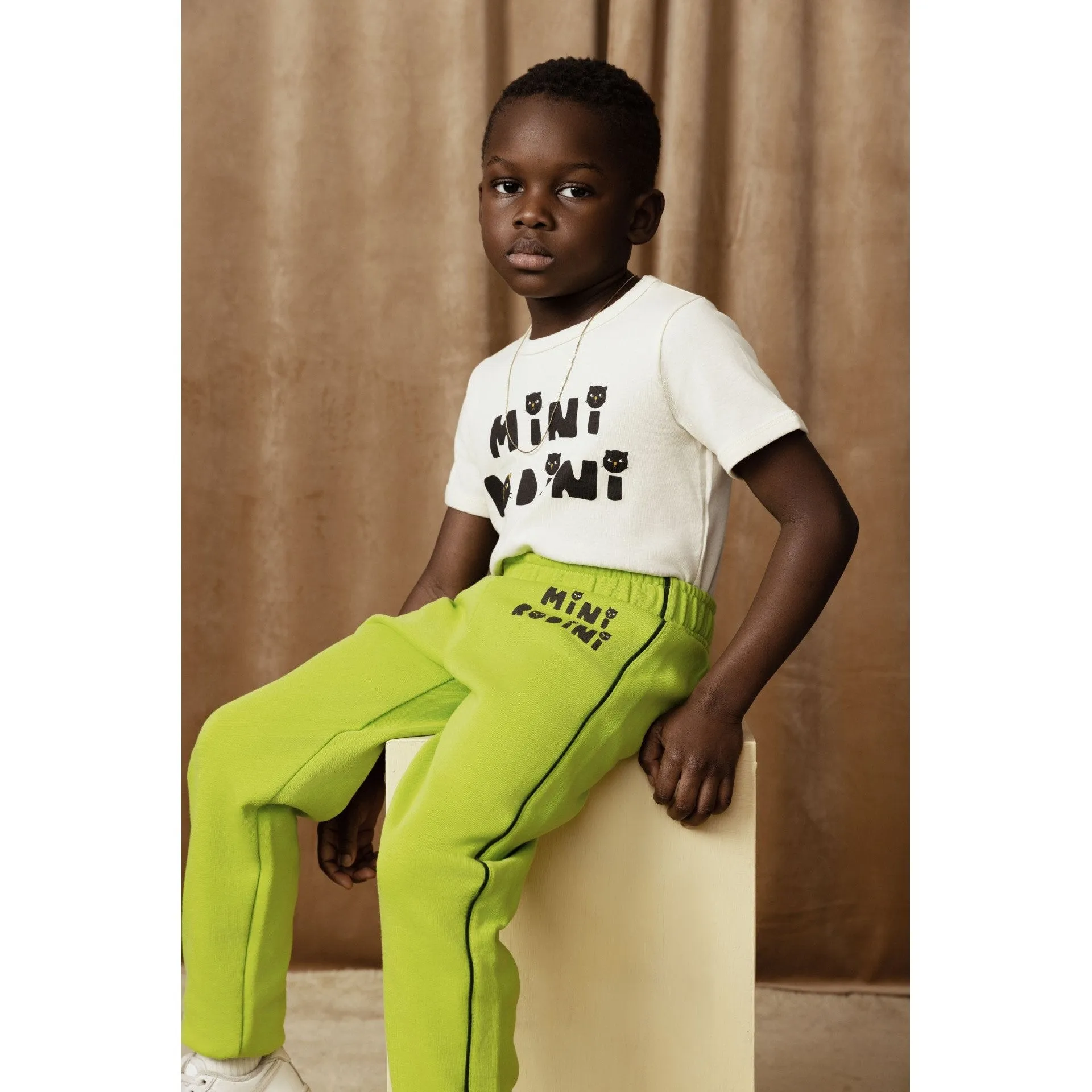 Mini Rodini - Cats sweatpants - green