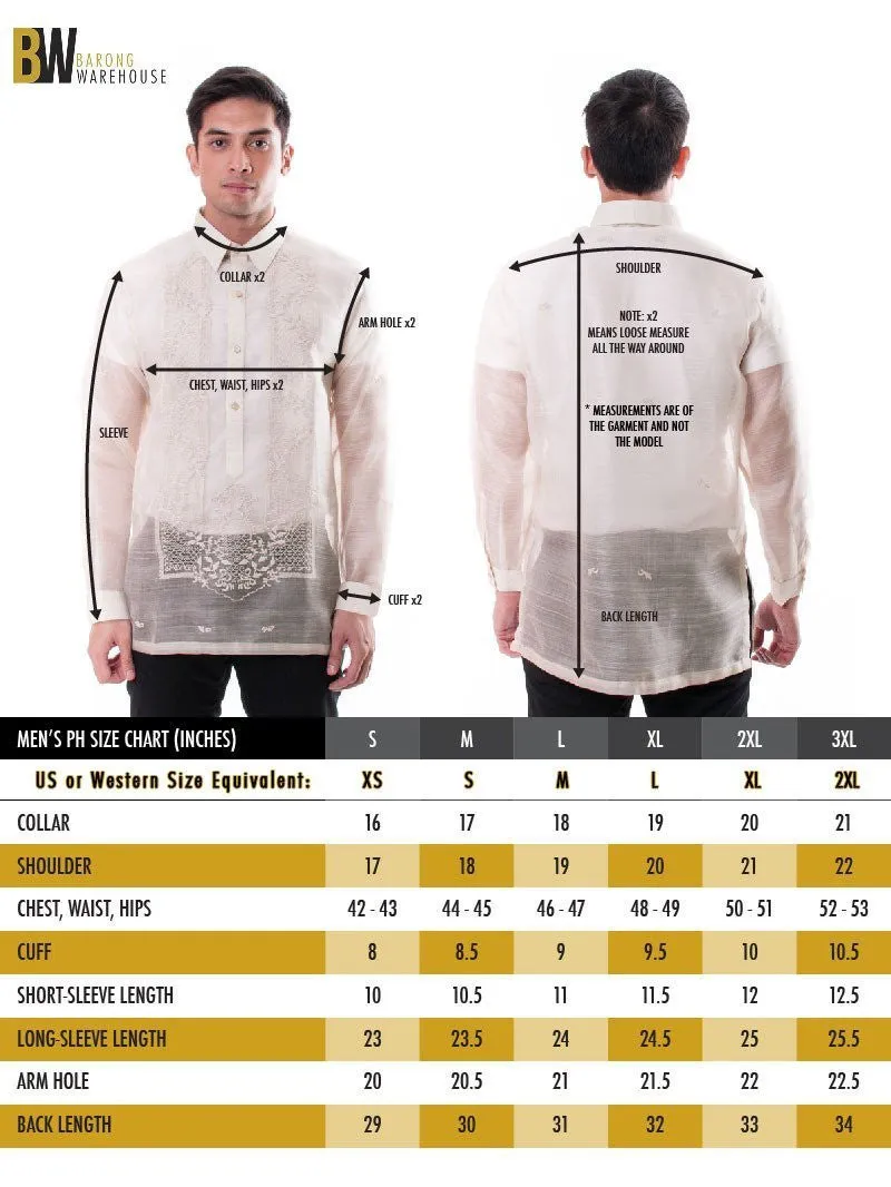 ML05 - Jusilyn Barong Tagalog with Lining White