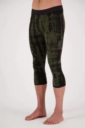 Mons Royale Cascade Merino Flex 200 3/4 Men's Legging - Olive Tie Dye