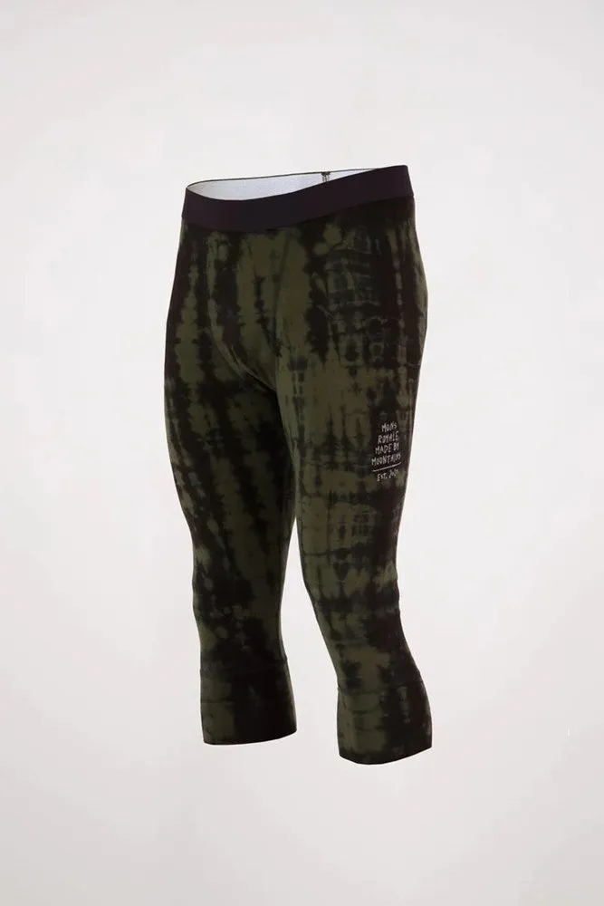 Mons Royale Cascade Merino Flex 200 3/4 Men's Legging - Olive Tie Dye