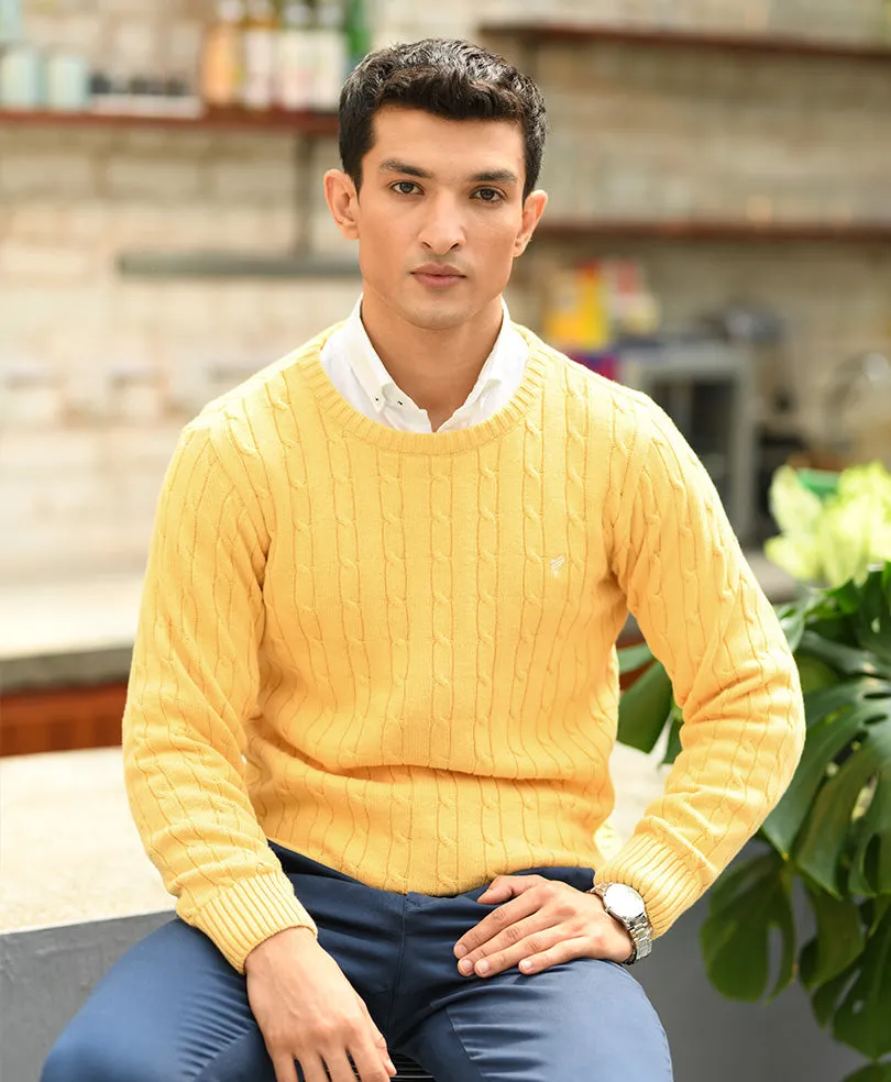 Mustard cable Knit Sweater