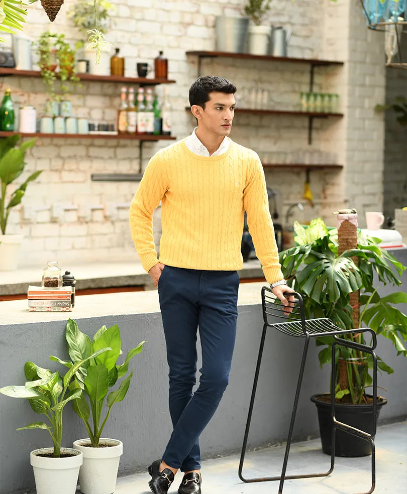 Mustard cable Knit Sweater