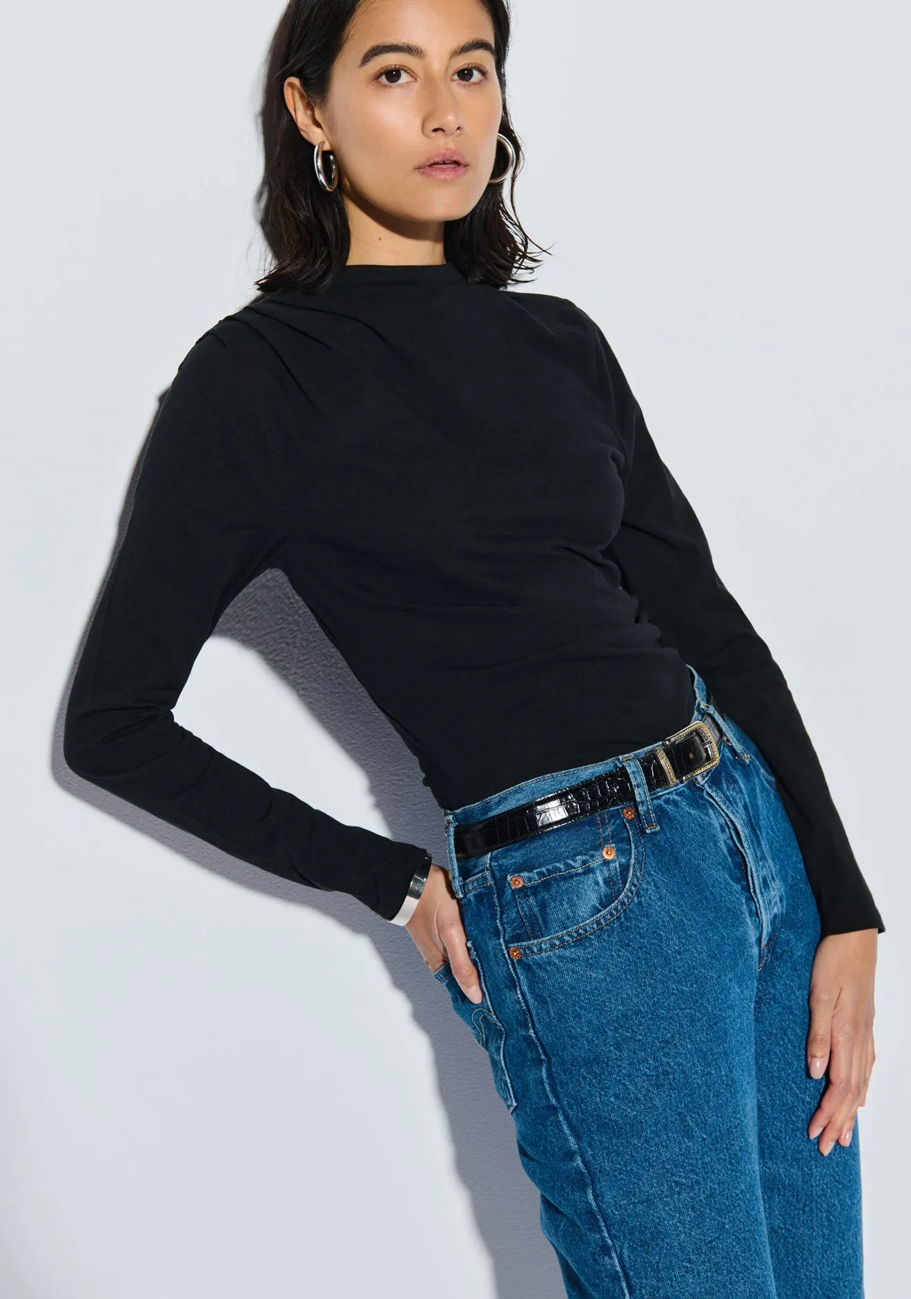 Nation LTD - Charlotte Asymmetric Top in Jet Black