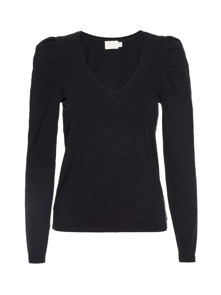 Nation LTD - Elizabeth Puff Sleeve Tee in Jet Black