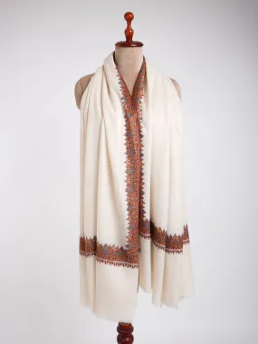 Natural White Waves Royal Pashmina