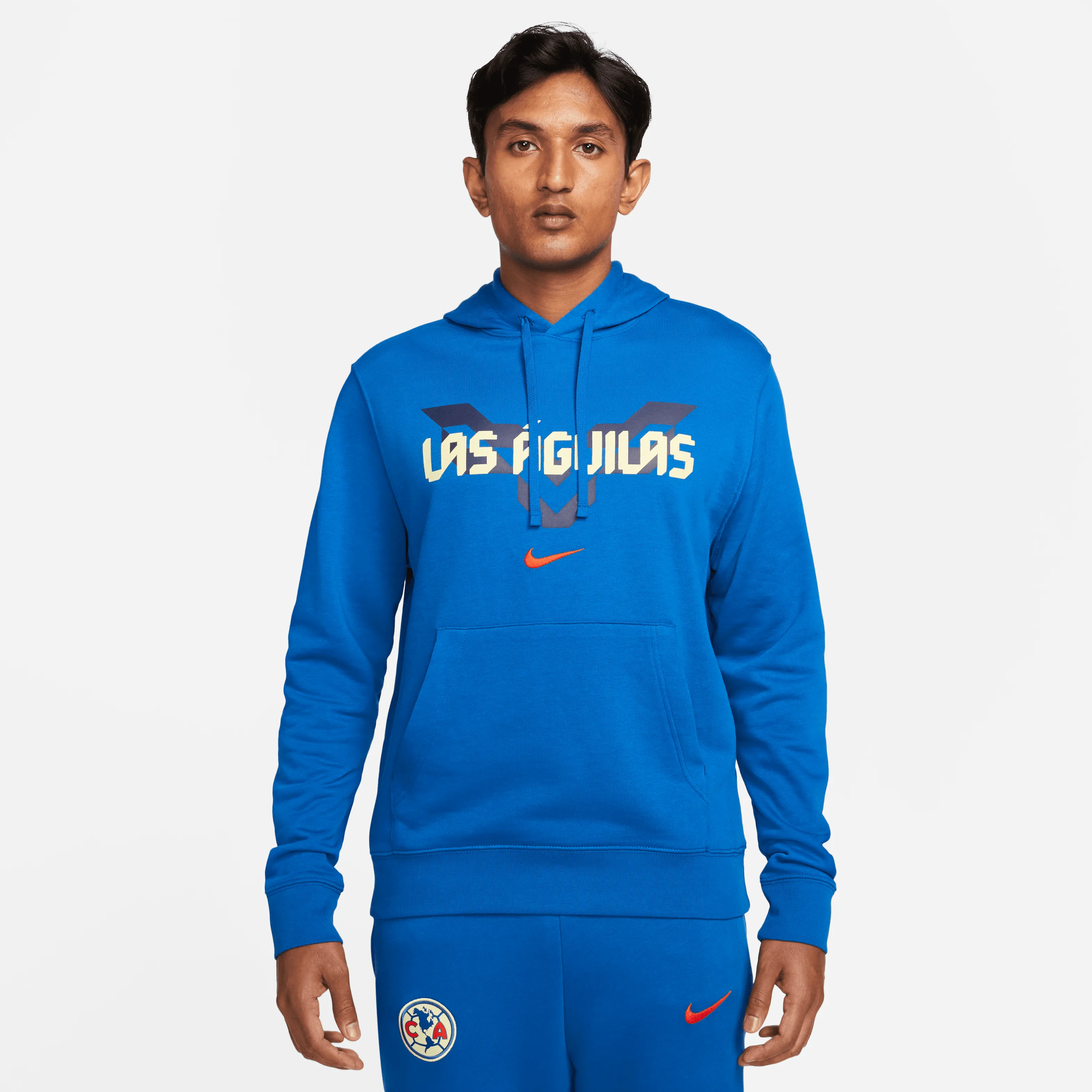 Nike Men's Club América Fleece Pullover Hoodie-Blue