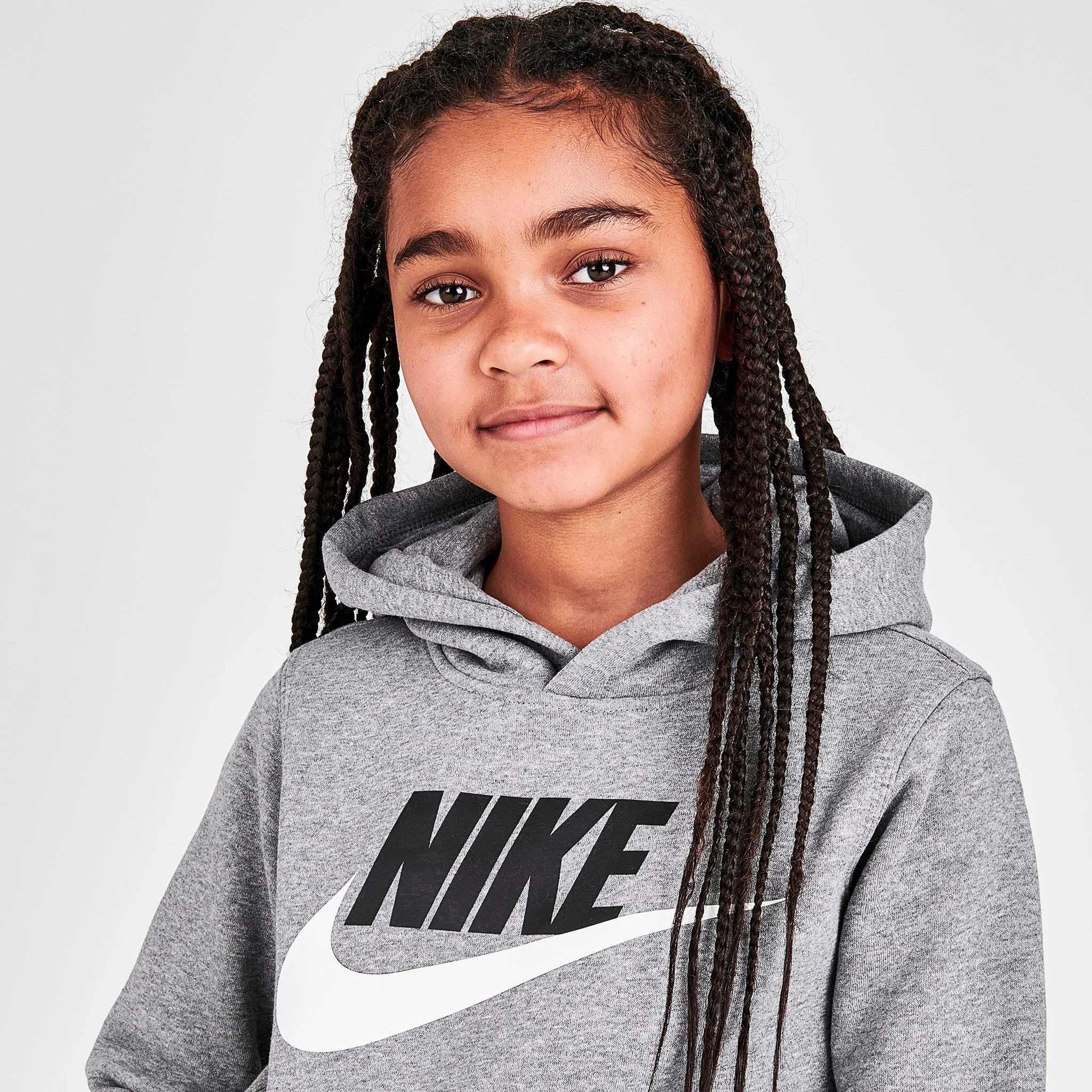 Nike Sportswear Kids' Club Fleece Pullover Hoodie / Carbon Heather