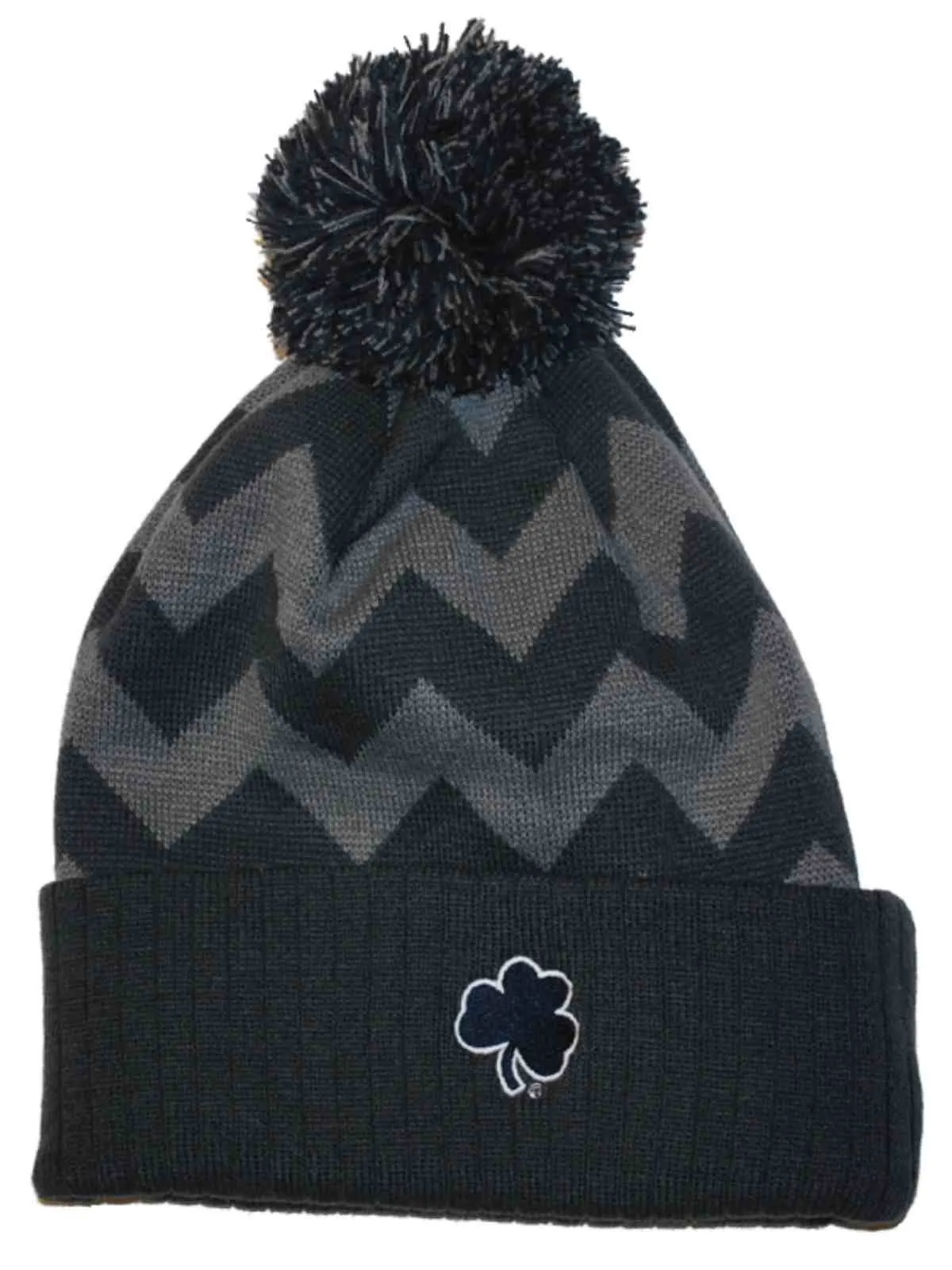 Notre Dame Fighting Irish Top of the World Gray Chevron Knit Cuffed Beanie Cap